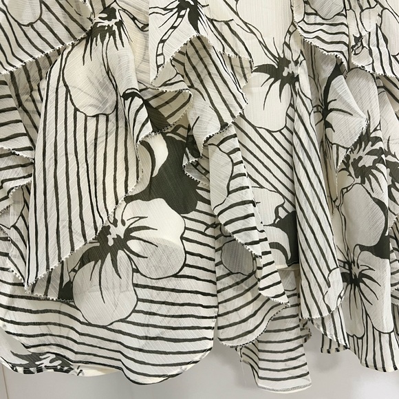 NWT Lauren Ralph Lauren Purple Label Ruffle Floral Skirt - Picture 11 of 15